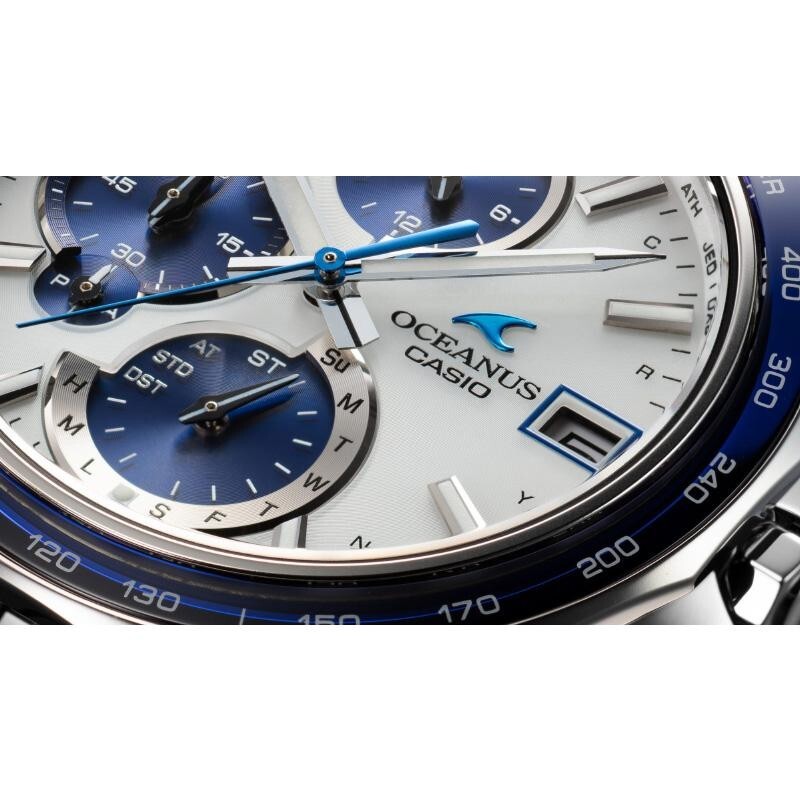 Pre-owned Casio Oceanus Ocw-s7000d-7ajf Manta Slim Case Bluetooth Chrono Men Watch Japan