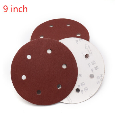 9inch Sanding Discs 40-2000 Grit Hook Loop 6-Hole Orbital Sander Paper Sandpaper