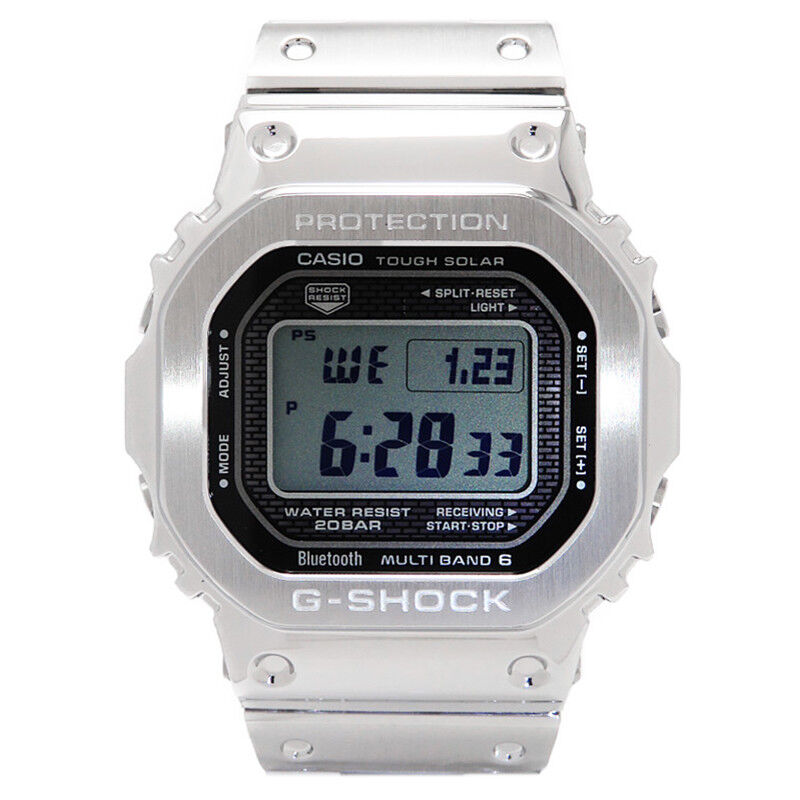 Pre-owned Casio G-shock Gmw-b5000d-1jf Stainless Steel Bluetooth Digital Men Watch Japan