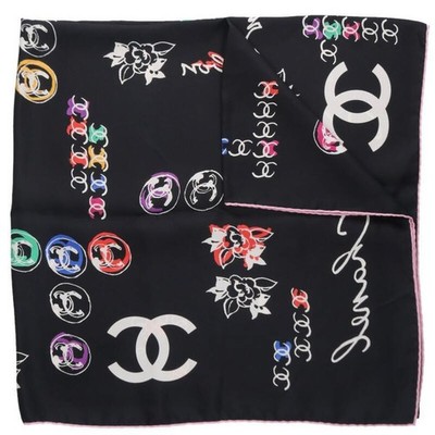 Chanel Scarf all-over Coco Mark Pattern Silk