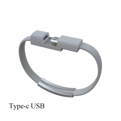 For Apple Type-C Android Wrist Band Bracelet USB Charger Sync Cable Phone Date