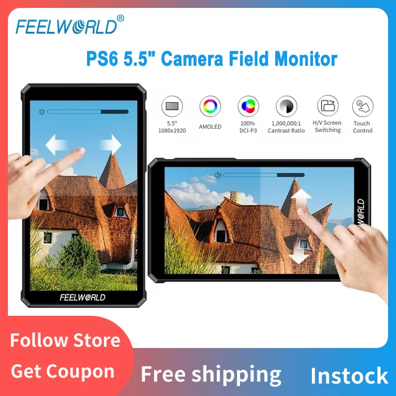 FEELWORLD PS6 5.5" On-Camera Field Monitor IPS FHD1920x1080 4K OLED Touch Screen