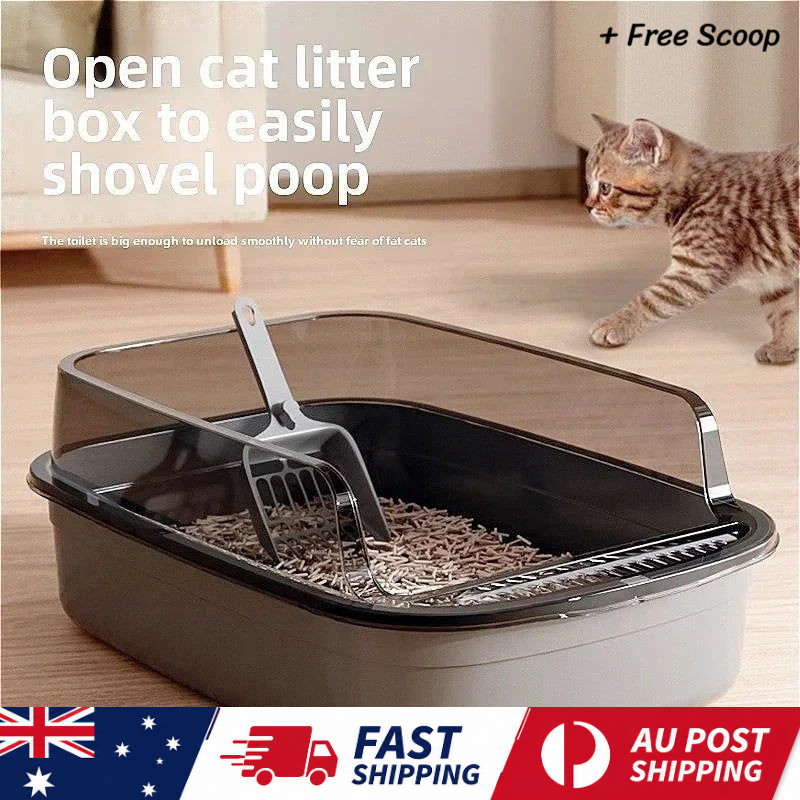 Self Cleaning Portable Cat Litter Box High Side with Scoop Anti Splash Easy
