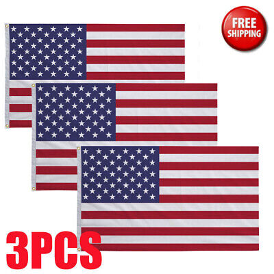3' x 5' FT USA US U.S. American Flag Polyester Stars Brass 2 Grommets 3PCS New