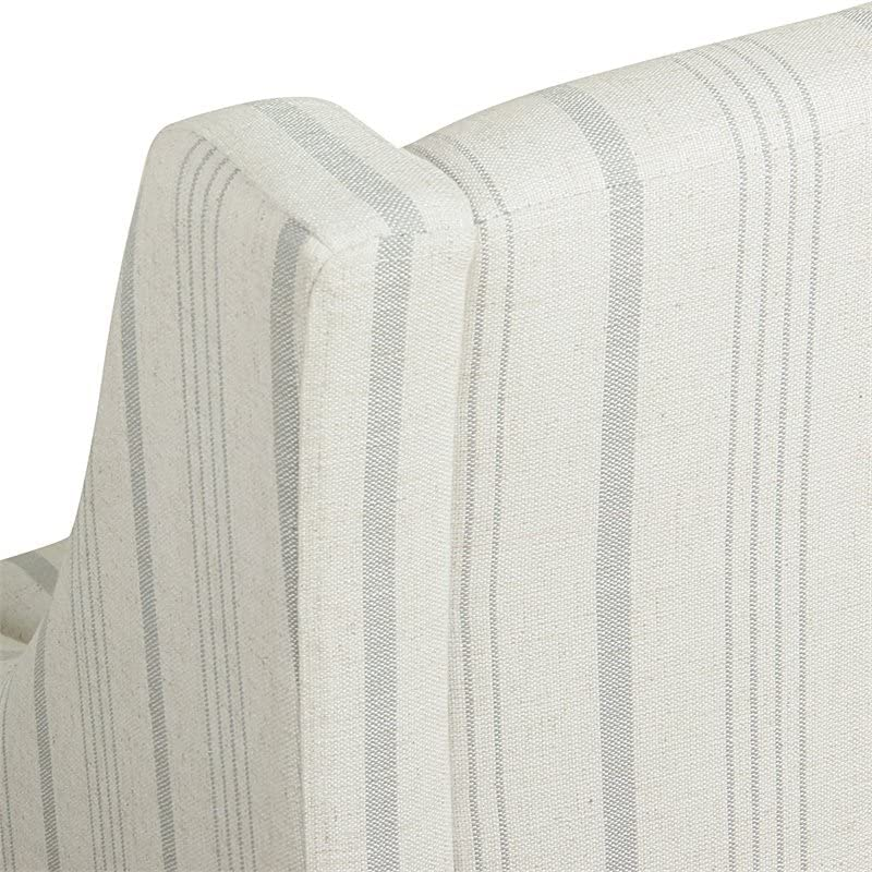 Modern Swoop Arm Accent Chair, Dove Grey Stripes