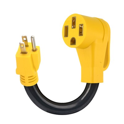 Convenient 15A Male to 50A Female RV Adapter Cord: 12 Inch Length, ETL Listed AN