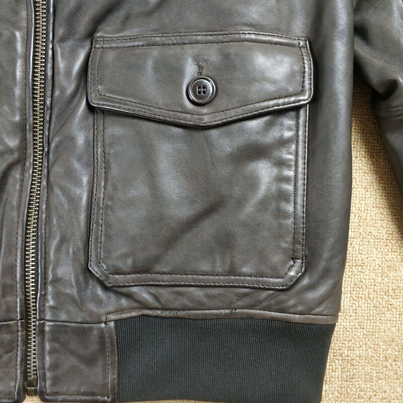 Pre-owned Tommy Hilfiger Men's Genuine Leather Aviator Bomber Jacket Brown S L Xl Xxl