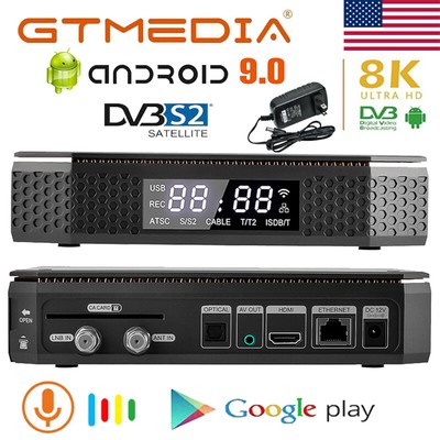 GTMEDIA 8K UHD Sat Receiver DVB-S2/S2X Satellite H.265 Android 9.0 Box SSD Slot