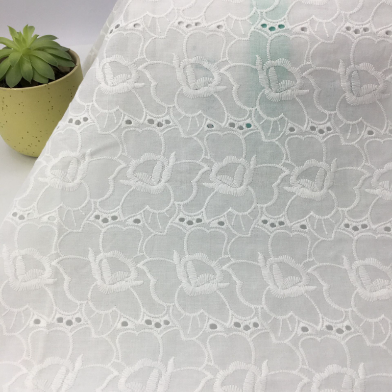 Stickereien Blumen Öse Stoff Baumwolle Weiß Nähen Material Breit 51'' Von Meter