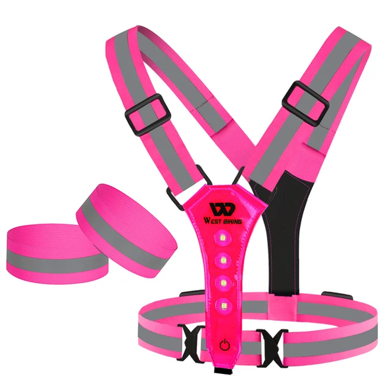 Cycling Reflective Safety Vest Electric Scooter Flashing Vest USB Rechargeable L