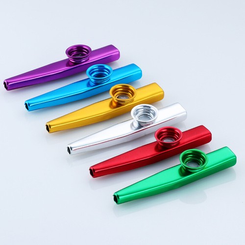 6 Stück Metall Kazoo Membran Instrument Metallkazoo in 6 Farben Geschenk Set