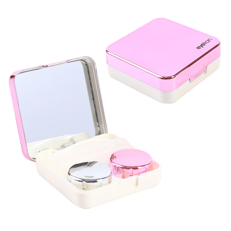 1pcs Fashion Contact Lens Box Portable Mini Plastic Travel Storage Reflect_m$