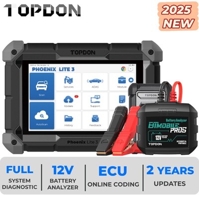 2025 Topdon Phoenix LITE 3 + BTMobile PROS Online ECU Coding Auto OBD2 Scan Tool