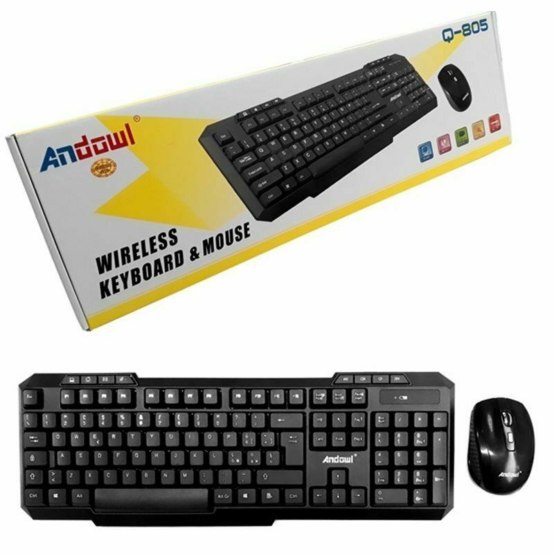 Set Tastiera + Mouse Wireless Senza Filo Per Pc Q-805 cir