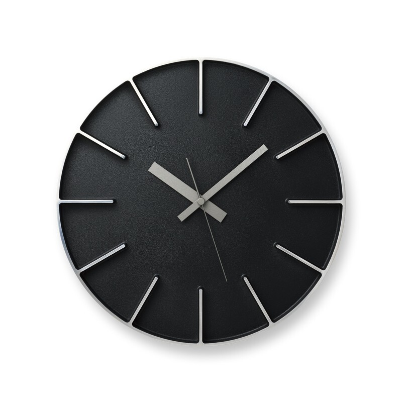 Lemnos 掛け時計 edge clock Lemnos Wall Clock AZ-0116 BK Aluminum Edge Clock Black
