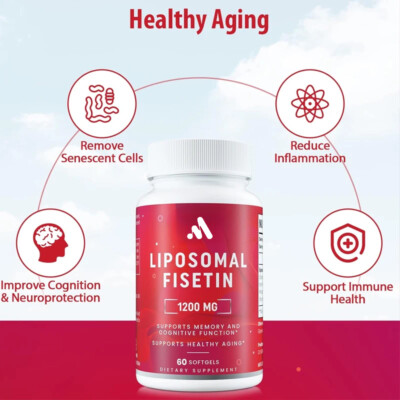 Liposomal Fisetin 1200mg Supplement 60 Soft Gels