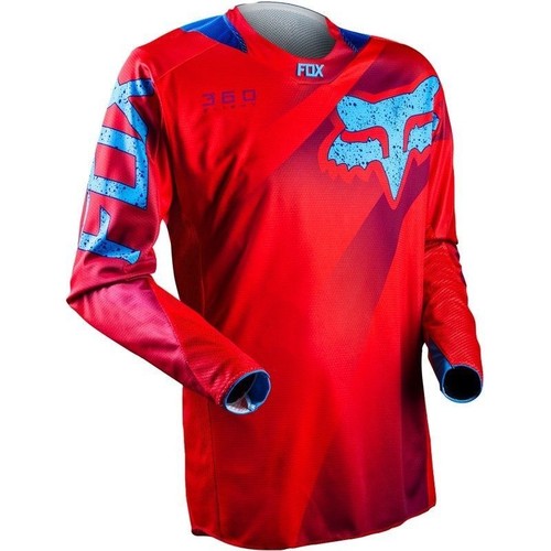 Scott Evo Track Kinder MX-Jersey – Blau/rot, Langarm, Mit Mesh-Einsätzen, Größe S (128) Für Motocross & DH