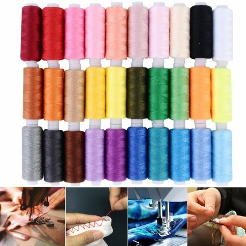 30 Farben Nähgarn Set Nähmaschinengarn Farbset Faden Spule Nähzeug Nähset Sewing