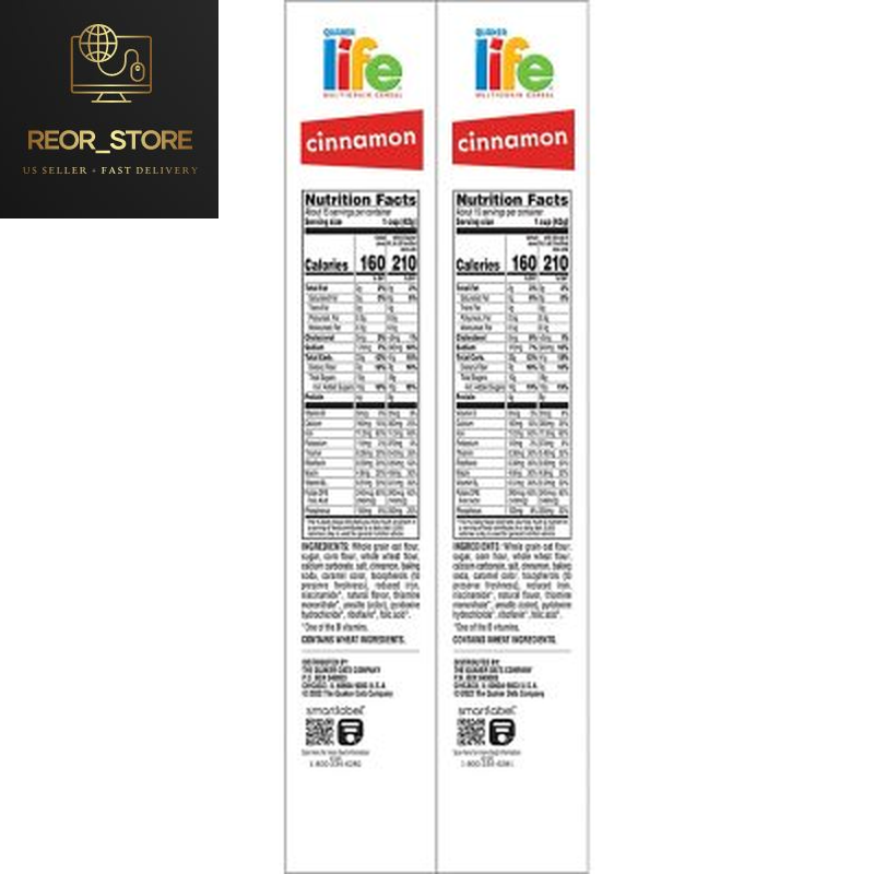 2 PACK Life Multi-Grain Cinnamon Cereal (44.6 Oz., 2 Pk.)