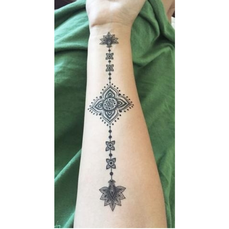 Temporary Tattoo Set - Mandala Lotus Flower Henna Tribal Sexy Body Art Womens