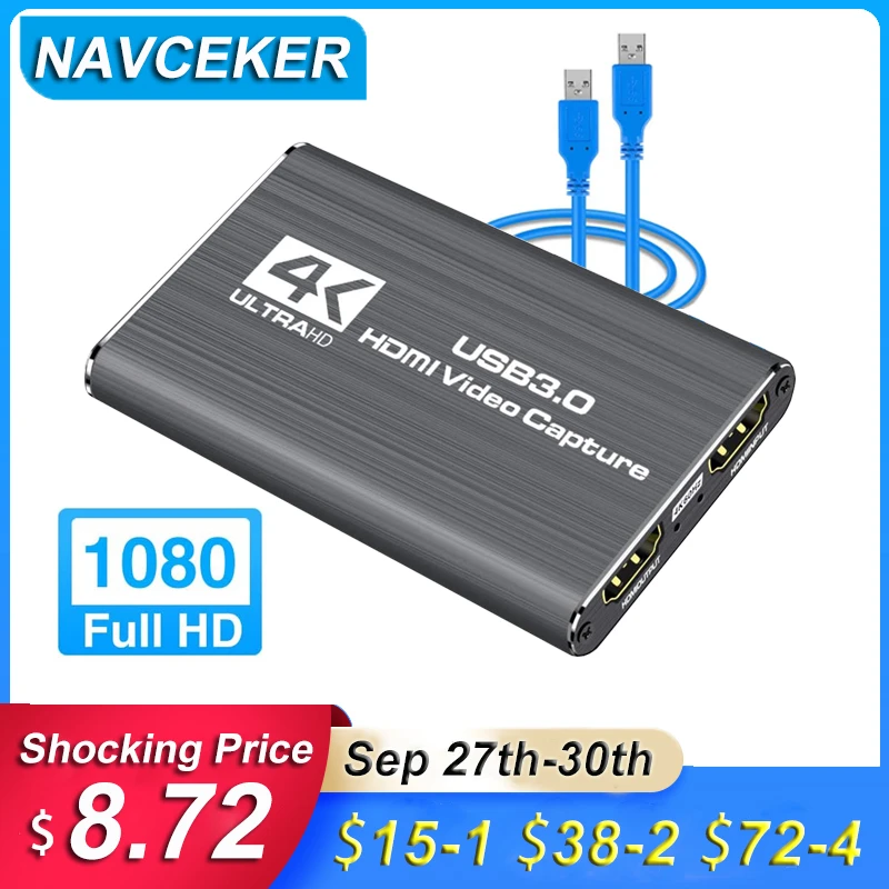 USB 3.0 HDMI Game Capture Card 1080P 4K placa de video Reliable streaming Adapte