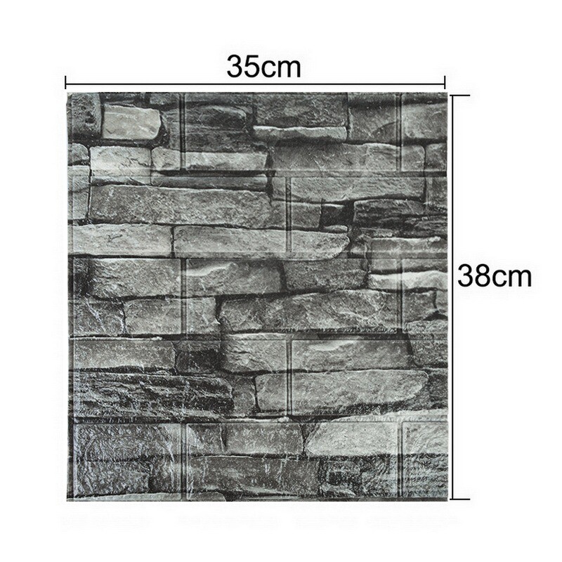 1040PCS 3D Tile Foam Stick Self Adhesive Wall Paper Brick Wall Sticky