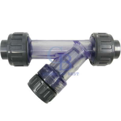 Pipe ID 50MM PVC Plastic Pipe Inline Y Strainer Filter 20 Mesh For Water