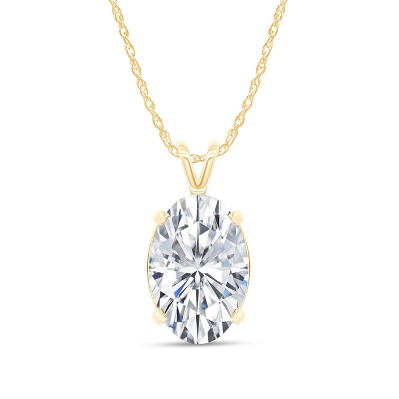 3.03 Ct EGL Certifield Oval Diamond Solitaire Pendant Necklace 14K YG Lab Grown
