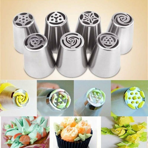 9pcs Cake Decorating Kit Tools Bag Russian Piping Tips Pastry