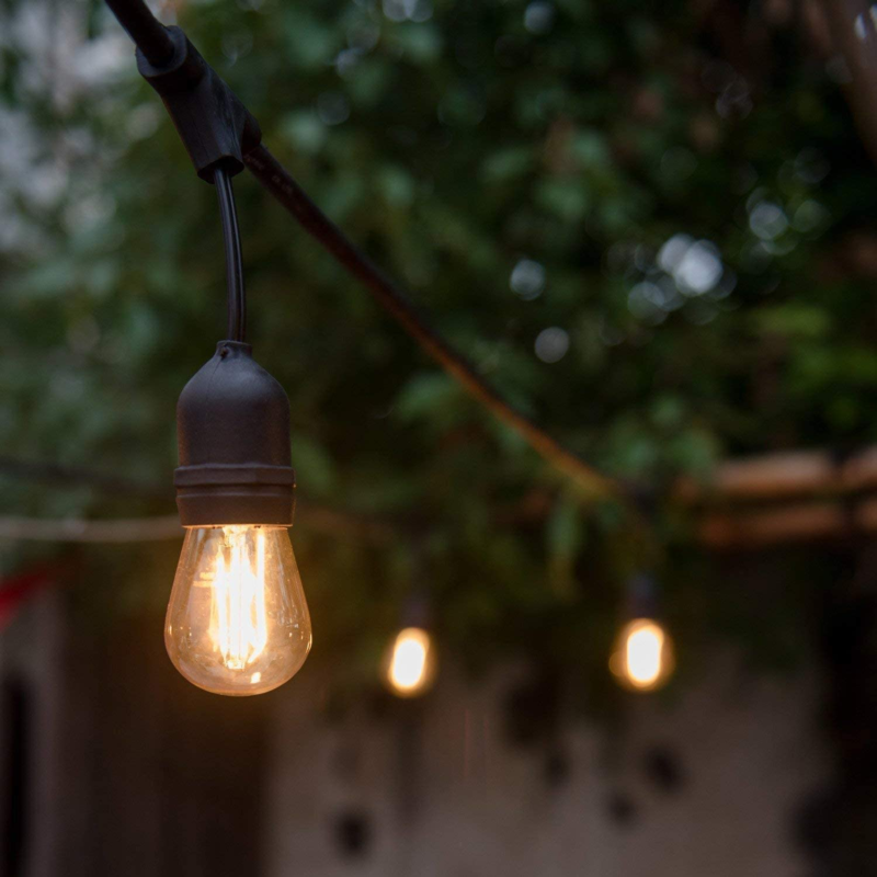 CGC 48ft / 14.6m High Quality Outdoor Festoon Vintage LED String Lighting Kit Pl