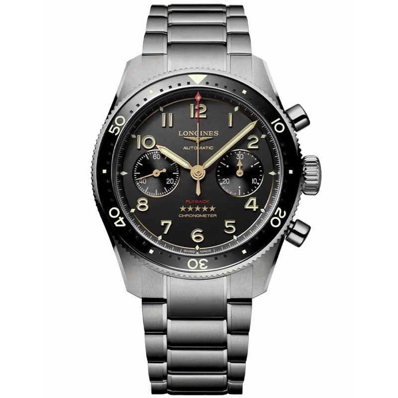 Pre-owned Longines Spirit Flyback 42mm Grey Dial Titanium Men's Watch L3.821.1.53.6