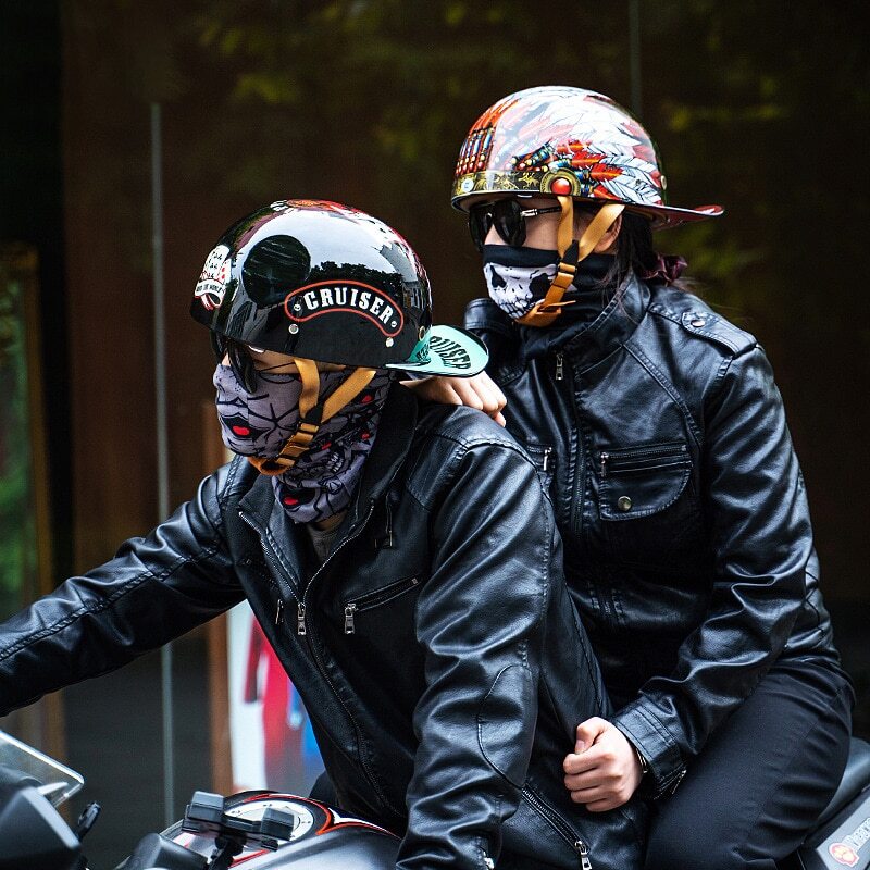 Retro Half Scooter Helmet Safety for Motorbike Harley Vintage Motorcycle Helmets
