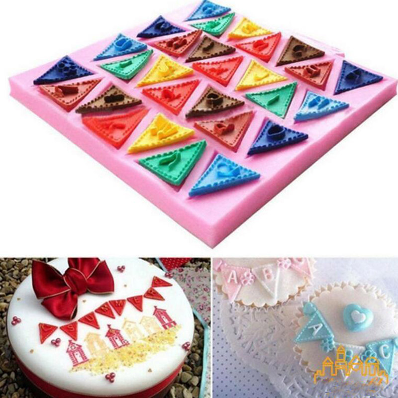 3D Silicone Alphabet Letter Trays Chocolate Mold Cake Fondant 