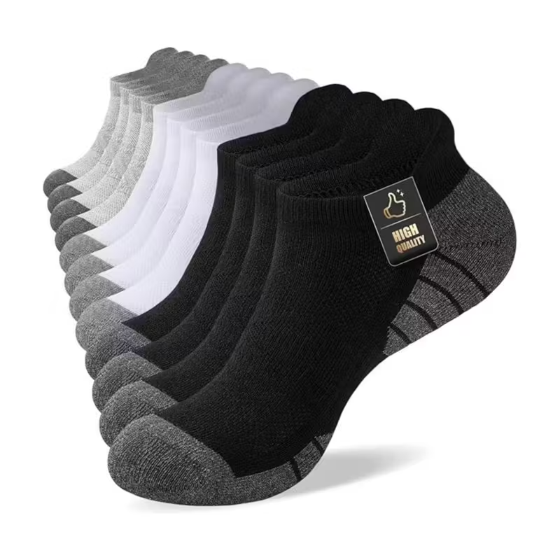 Running Trainer Socks for Men Women, 6 / 12 Pairs Cushioned Socks