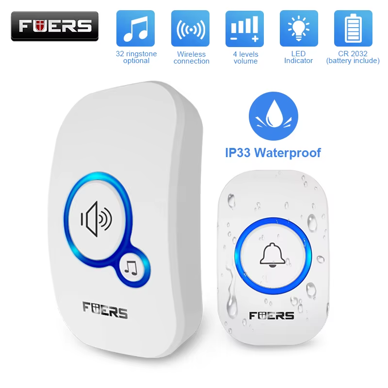 M557 Doorbell Waterproof Wireless Chime Home Doorbell Intelligent 32 Songs Smar
