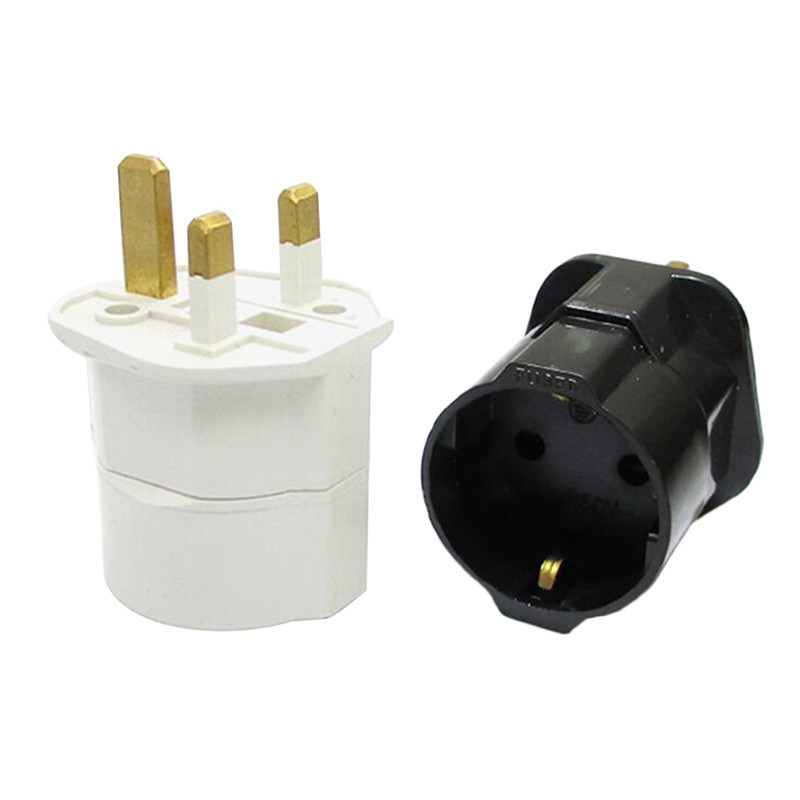 European 2 Pin to UK 3 Pin Plug Adaptor Euro EU Travel Mains Adapter