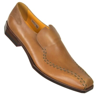 Oliver Sweeney Mens Nomad Loafers Size 8.5M Tan Leather Bicycle Square Toe Italy