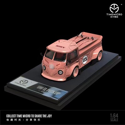 Time Micro 1:64 Model Car VW T1 Wide Body PickUp Truck Alloy DieCast Bus Display