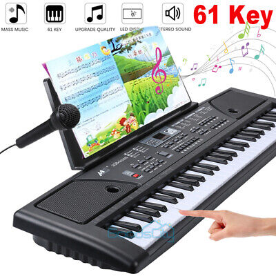 Digital Piano Keyboard 61 Key - Portable Electronic Piano with Mic & Stand