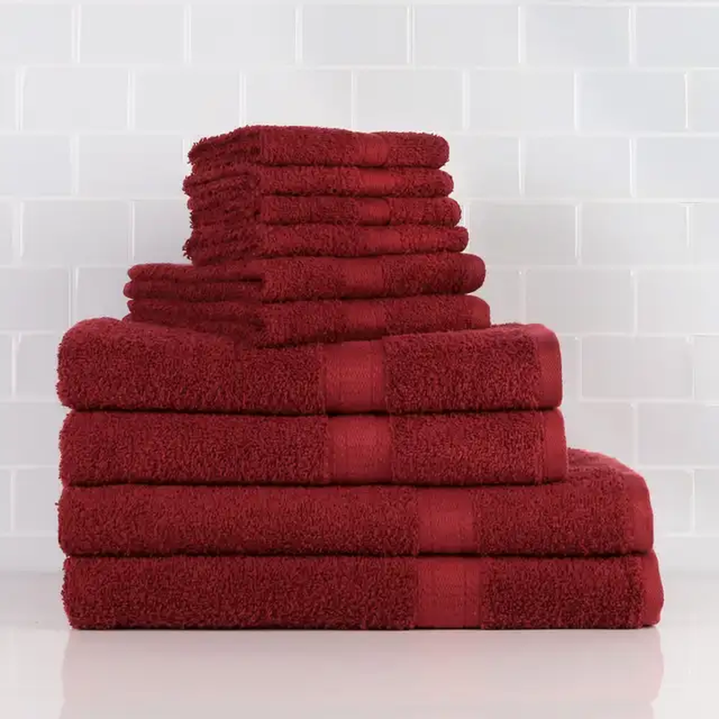 Set, Cotton Textured Bathroom Towel Sets, Hand An