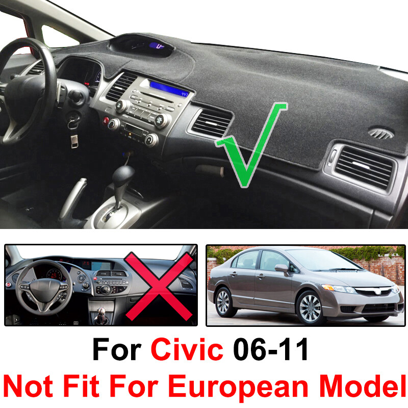 XUKEY Dash Mat Dashboard Cover Dashmat For Honda Civic 8th 2006-2011 2010 2009