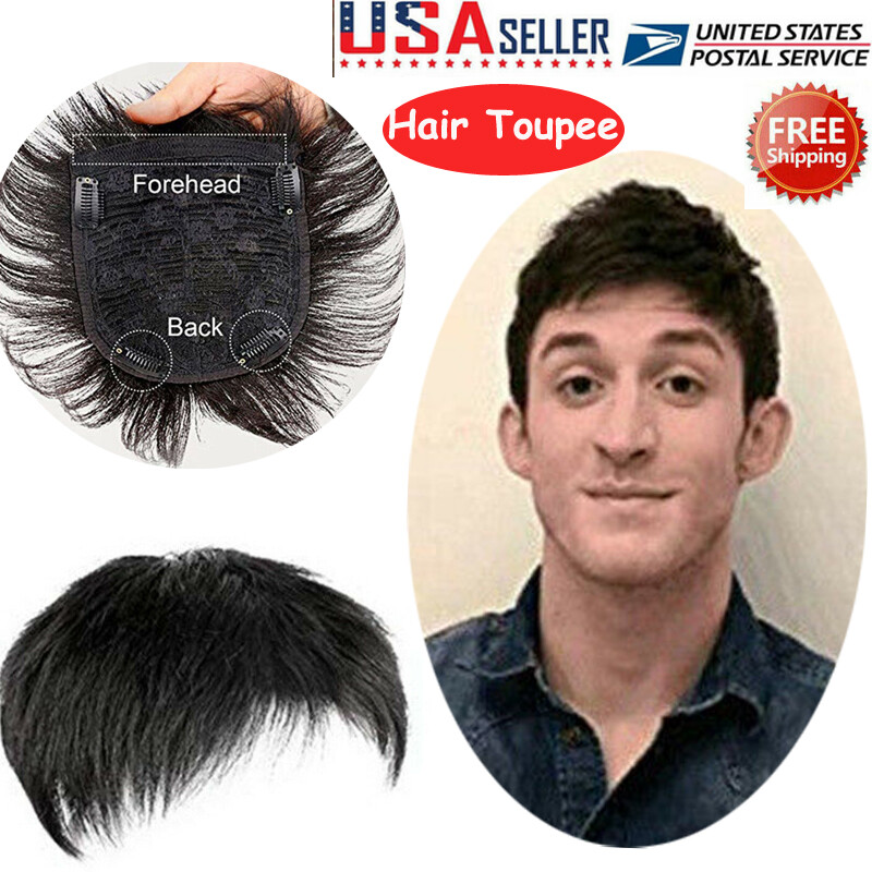Men Hair Toupee Natural Pure Human Hair Replacement System Male