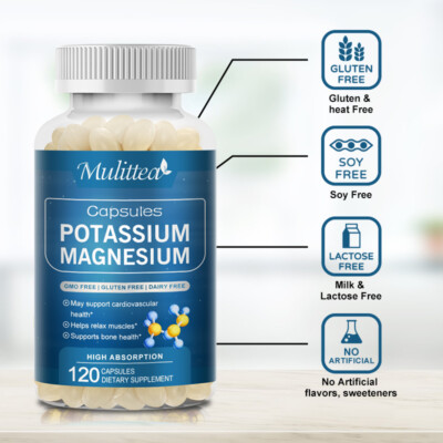 Potassium Magnesium Capsules Helps Sleep,Immune Booster,Bone& Muscle Health Caps