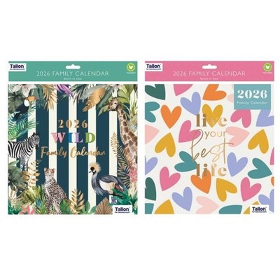 2026 Family Organiser Square Calendar 5 Column Planner  Month To View Folded