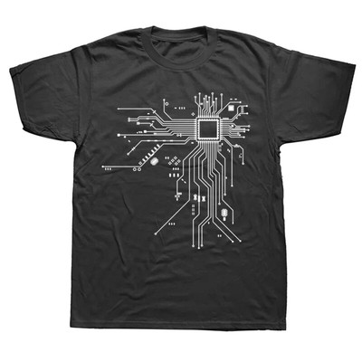 Funny CPU processor circuit diagram T shirts summer graphic cotton streetwear sh