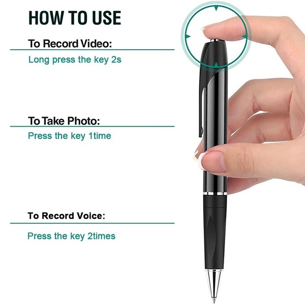 Multifunctional pen with camera and voice recorder instructions.