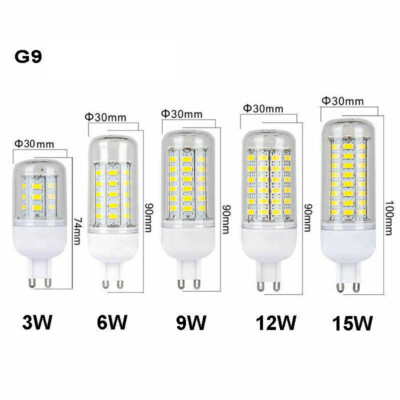 LED Corn Light Bulbs E12 E27 G9 GU10 Screw Base White Lamp 6W 12W 15W 110V 120V