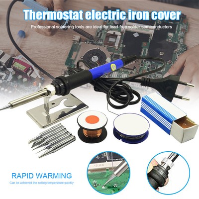 Lötkolben Set 60W 220V Lötkolben Kit Temperatur 200-450°C Lötspitzen Ständer DE