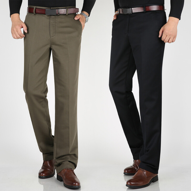 Hommes Habillé Robe Pantalon Plat Avant Affaires Bureau Travail Coupe Standard