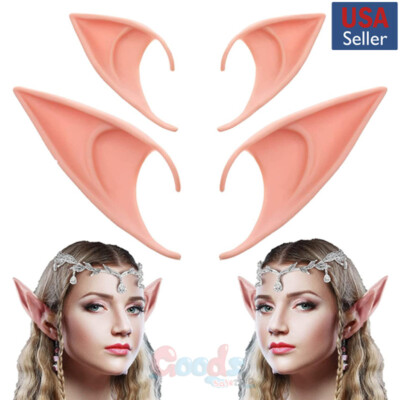 2-10 Pairs Halloween Pixie Elf Ears Fairy Cosplay Roles Play Dress Props Gift